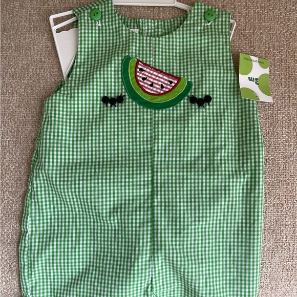 Baby Smocked watermelon Jon Jon NWT size 3 months - Picture 1 of 2